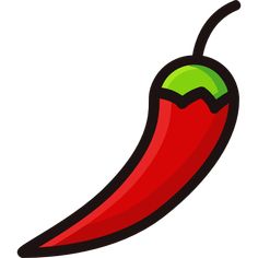 a red chili pepper with a green tip