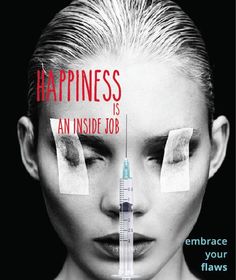 a magazine cover with an image of a woman's face and the words happiness is an inside job