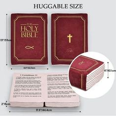 Bible Book That Opens Holy Bible Book Book Shape Bible Verse Openable Book Bible Gifts For Women Features: Book Shape Bible Verse : This 't just any ; it's a faithful friend, designed to bring and connection to children as they explore their with Openable Book : And at 13" x 8.86" x 3.94", the cozy just a cuddly companion its ideal size makes it for hugging, displaying, and seamlessly fitting into any corner of your home Bible : Inside the cozy , nestled within its comforting , discover the wisd Bible Pillow, Holy Bible Book, Book Shape, Christmas Bible, The Holy Bible, Cozy Pillow, Faith Bible, Christian Bible Verses, Memory Foam Pillow