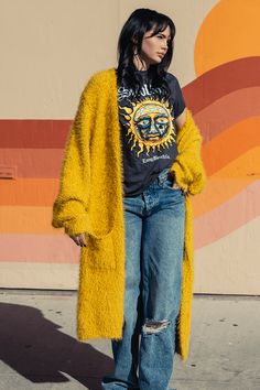 Kira Soho Mustard Cardigan - Life Clothing Co Mustard Cardigan, Inexpensive Clothes, Look Rock, Shein Outfits, Trendy Fall, Style Mistakes, Edgy Outfits, Looks Style, Outfits Casuales