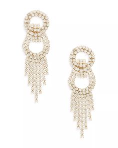 Ettika - Ettika Gatsby Fringe Drop Statement Earrings in 18K Gold Plate L Post, Statement Drop Earrings, Brass Glass, Gold Plated Jewelry, Jewelry Plate, Gatsby, Statement Earrings, Diamond Bracelet, Jewelry Accessories