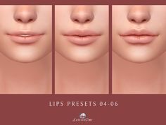 the lips are showing different angles and shapes