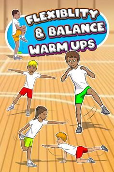 Warm Up For Kids, Sports Lesson Plans, Stretches For Kids, Kids Exercise Activities, Gymnastics Lessons, Gym Games For Kids