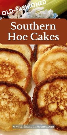 Make classic southern hoe cakes with this simple recipe. These hoe cakes (also known as fried cornbread) are versatile, crispy, and warm for the ultimate comfort food! Hoe cakes are considered a southern quick bread or flatbread and can be served any time of day straight out of the cast-iron skillet. Try this old-fashioned favorite today! Georgia Cornbread Cake, Georgia Cornbread, Southern Foods, Fried Cornbread, Cornbread Cake, Cornmeal Pancakes, Completely Delicious, Corn Cake, Cornbread Salad