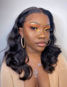 Yellow Eyeshadow Black Women, Orange Eyeshadow Black Women, Yellow Eyeshadow Looks Black Women, Gold Eyeshadow Looks Black Women, Orange Eyeshadow Looks Black Women, Yellow Makeup Looks Black Women, Dark Skin Makeup Looks Eyeshadows, Orange Makeup Looks Black Women, Orange And Yellow Eyeshadow