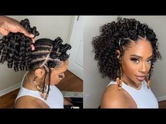 Weave Hairstyles For Weddings, Crochet Hair Wedding Styles, 2023 Braid Styles For Black Women, Crotchet Styles Crochet Braids, Crochet Wedding Hairstyles, Up Down Crochet Hairstyles, Crochet Natural Hairstyles Black Women, Hair Crotchet Ideas, Short Crochet Braids Hairstyles Protective Styles Black Women