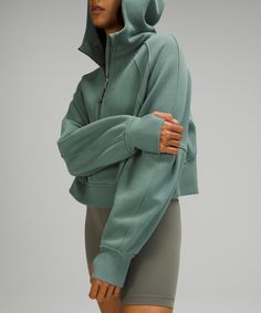 With an oversized fit and the soft, cozy fabric you love, this new half-zip Scuba silhouette keeps your post-practice comfort at peak levels. Lululemon Hoodie, Half Zip Hoodie, Lululemon Scuba, Women's Hoodies, Athleisure Wear, Teal Color, Women Hoodies Sweatshirts, Teal Colors, Outerwear Women