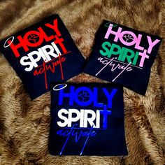 Short Sleeve Unisex Black Holy Spirit Activate Tshirt. After Purchase, Please Comment With The Color Blue,Pink, Or Red So I Will Know Which Color Vinyl To Use On Your Shirt. God Clothing, Christian Shirts Designs, Youth Groups, Christian Merch, Youth Room, Tops Short Sleeve, Sublimation Ideas, Top Crafts, T Shirt Ideas