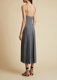 The Elio Dress in Sterling– KHAITE Knit Slip Dress, Low Heels, Dress Making, Merino Wool, Slip Dress, In Italy, Stitching, Italy, Wool