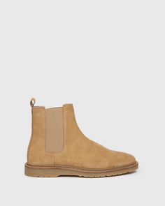 Exclusive* Holzer Boot - Sand Suede, Image 1 Classic Suede Chelsea Boots With Snip Toe, Slip-on Suede Chukka Boots With Leather Sole, Taupe Suede Chelsea Boots, Suade Chelsea Boots, Beige Suede-lined Desert Boots With Plain Toe, Men's Shoes Accessories, Men Store, Denim Shoes, Leather Pulls