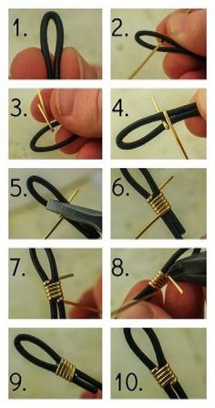 instructions to make an ornament with wire wrapped around the ends and metal tips