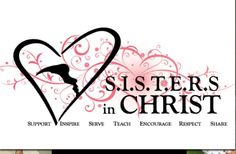 the logo for sisters in christ, with two pictures of children and an image of a heart