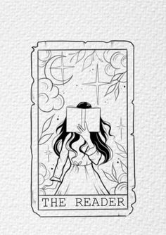 the reader tarot card with an image of a woman holding a book in her hands