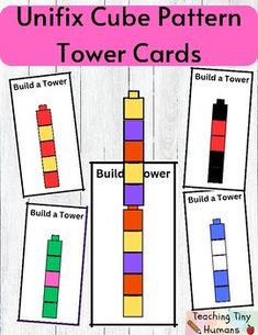 the printable lego tower card game for children to play with their own building blocks