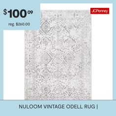 a white rug with an ornate design on it and the price is $ 10 00