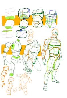 an image of a drawing of different types of body shapes and poses for the character