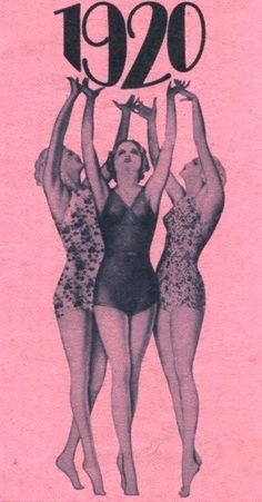 an old book with three women in swimsuits and the words 1920 on it