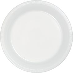 a white paper plate on a white background