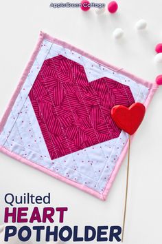 See how to make a quilted heart potholder using our free heart potholder pattern - as easy as it is adorable! Using a pieced quilt heart block, you'll create a beautiful DIY quilted heart potholder. The free heart quilt block potholder pattern comes in 10 sizes - grab them now and turn that heart square quilt block into a lovely Valentine’s potholder!