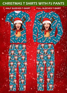 a) Custom Christmas Pajama Pants, Family Christmas Pajamas, Family Christmas Pajama Pants, Matching Family Pajamas, Holiday Pajamas, Family PJs These custom pajamas are the perfect gift for Christmas! 🎁 You can put any face you would like - a person or animals face. HOW TO ORDER? ✅ Step 1: PLACE ORDER ✅ Step 2: SEND PHOTO * Message us after ordering and send us a photo. If you have a special request, please let us know. ✅ Step 3: MOCKUP - APPROVE OR REVISION? * I will send you a mockup for your approval. ✅ Step 4: PRODUCTION & SHIPPING * Once the design is approved, I will put the into production and it will be shipped within 5-7 business days. ✅ Step 5: RECEIVE & ENJOY! personalized pajamas for family, personalized pajamas with faces, custom print pajamas, custom pajama pants, personaliz Pj Pants Christmas, Custom Pajamas, Christmas Pajamas Family, Custom Face Shirt, Christmas Pajama Pants, Family Pjs, Full Sleeve Tshirt, Personalized Pajamas, Matching Christmas Pajamas