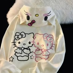 Sanrio Kawaii Hello Kitty New Cute Cartoon Hoodie Sweater Women Girl Autumn Winter Loose Student Cardigan Jacket Birthday Gift - Walmart.com Hello Kitty Hoodie, Pom Purin, Hello Kitty Y2k, Kawaii Hello Kitty, Melody Cinnamoroll, Plush Coat, Kitty Stuff