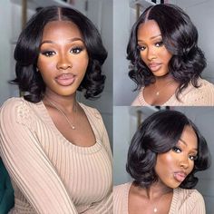 Brazilian Body Wave Wig Bob Short Human Hair Lace Front Wig Pre-Plucked With Baby Hair Glueless 180% Density 8-14 Inches For Black Women Short Lace Wigs Bob Body Wave, Bob Wig Styles, Kort Bob, Deep Wave Hairstyles, Human Virgin Hair, Raw Hair, Body Wave Wig, Body Wave Hair, Short Bob Wigs