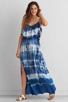 Oh, I love this! Tie Dye Dress Outfit, Fashion Terminology, Tie Dye Fashion, Kimono Design, Ruffle Maxi Dress, Batik Fashion, Tie Dye Outfits