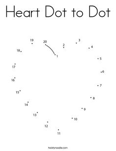 a dot to dot clock with numbers on it and the words heart dot to dot