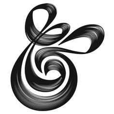 an abstract black and white logo with swirls in the shape of a letter s