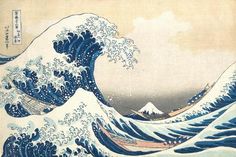 an image of the great wave off shore