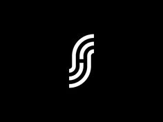 the letter s is made up of two white lines on black background, and it looks like