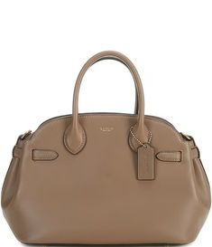 COACH Empire 28 Carryall Satchel Bag | Dillard's Classic Brown Satchel With Handle Drop, Classic Calf Leather Satchel With Detachable Handle, Classic Calf Leather Satchel With Top Carry Handle, Classic Beige Satchel With Leather Lining, Luxury Coach Leather Satchel, Luxury Leather Coach Satchel, Classic Coach Satchel With Removable Pouch, Coach Satchel With Detachable Strap, Coach Top Handle Shoulder Bag With Leather Lining