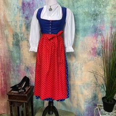 1/2 Sleeves Dress With Button Apron German 40 / Us 10 Great Condition This Is A Traditional High Quality Brand Dirndl Individually Put Together (Mix & Match), It Has Nothing To Do W/ This Kind Of Dirndl You Get Here In The Costume Store Etc. These Dirndl Dresses Are Not Cheap, New Price $350-650 Please Looks At The Measurements At The Pictures, The Sizes Often Vary Depending On The Manufacturer, And Or You Might Expect Accessories Not Included. For The Protection Of Sellers & Buyers, I Take A Lot Of Pictures/ Videos Of The Article. So That It Does Not Come Later To Disagreements. If The Item Is Pre-Owned, Normal Signs Of Use Or Wear Should Be Expected. I Do My Best To Give Accurate, De Dirndl Dresses, Dirndl Dress, Costume Store, Sleeves Dress, New Price, Mix Match, Apron, Dresses With Sleeves, Take That