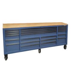 Husky Tool Storage Heavy Duty 84 in. W Matte Blue Mobile Workbench Cabinet Blue Drawers, Tool Storage Cabinets, Mobile Workbench, Wheel Lock, Swivel Casters, Side Wall, Tool Chest, Drawer Slides, Soft Close Drawers