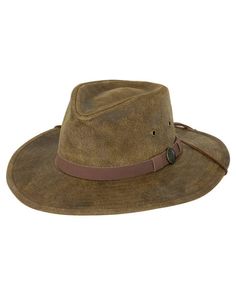 Leather Kodiak | Leather Hats by Outback Trading Company Casual Leather Fedora With Short Brim, Classic Brown Fedora Hat, Vintage Flat Brim Fedora For Outdoor, Rugged Brown Hat For Travel, Classic Distressed Brown Hat With Short Brim, Rugged Brown Travel Hat, Distressed Brown Hats With Short Brim For Country Events, Brown Leather Fedora Hat, Brown Leather Brimmed Fedora