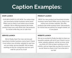 the caption examples for an email marketing campaign