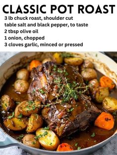 a pot roast recipe with potatoes and carrots