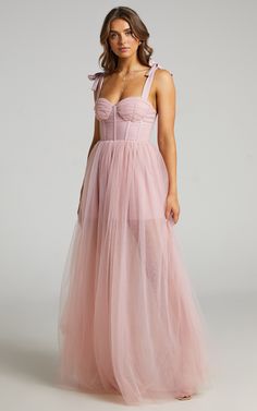 Emmary Bustier Bodice Tulle Gown in Pink | Showpo USA Photo Shoot Dress, Birthday Photo Shoot, Prom Dress Inspo, Maid Of Honour Dresses, Classy Prom Dresses, Tulle Bridesmaid Dress, Cute Prom Dresses, Blush Dresses, Tulle Gown