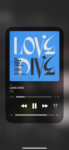 an mp3 player with the words love dive on it's front and side panel