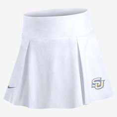 The Jaguars hold a unique place within the cultural fabric and tapestry of Southern, personifying the promise of representation for generations to come. Honor your school with this soft, stretchy skirt. Notre Dame Game Day Outfit, Notre Dame Game Day, College Skirt, Club Skirt, Club Skirts, Custom Sportswear, White Tennis Skirt, Bear Pride, Stretchy Skirt