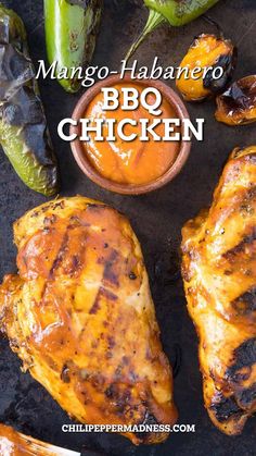 Mango-Habanero BBQ Chicken looking yum Mango Habanero Sauce, Bbq Chicken Marinade, Perfect Grilled Chicken, Bbq Chicken Recipe