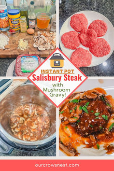 instant hot salisbury steak with mushroom gravy is an easy and delicious meal that's ready in under 30 minutes