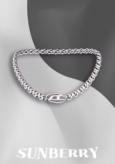 a silver bracelet with the word sunberry on it's front and back side