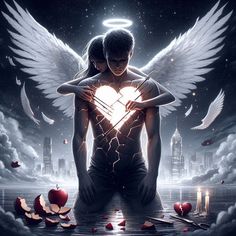 Flying Phoenix Tattoo, Most Beautiful Tattoos, Twin Flame Art, Angel Artwork, Flame Art, Beautiful Angels Pictures, Spiritual Artwork, Romance Art, Hur Man Målar