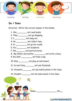 the worksheet for reading and writing with pictures on it, including an image of children