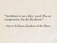 an old paper with a quote on it that says,'annition is not a dirty word pisson compression go for the throat