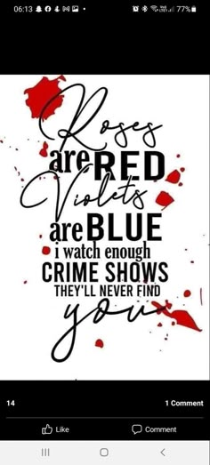 the words are written in black and red ink on a white background with blood splatters