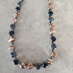 Handmade Swarovski Crystal necklace in blues and golds. Enjoy your custom made Forever You'll Sparkle Swarovski Crystal Jewelry that will sparkle wherever you go. Each piece is handcrafted carefully. All metals are nickel-free with exception to the black hematite metal. Each piece contains genuine Swarovski Crystals, and/or handcrafted cabochons and elements.   This type of jewelry is considered high end costume jewelry. For long lasting Sparkle and shine the best way to clean these pieces are with a damp cloth. Avoid saturating. I stand behind all of my items, except for normal 'wear and tear' like any other piece of costume jewelry you'd own. I love all things that sparkle and shine, and want you to be happy with your bling. If you receive an item that you at unhappy with, please message Swarovski Crystal Jewelry, Swarovski Crystal Necklace, I Stand, Fort Myers, To Be Happy, Crystal Jewelry, Blue Gold, Swarovski Crystal, Crystal Necklace