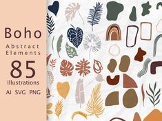 the boho abstract elements collection is available for use in any type of graphic design