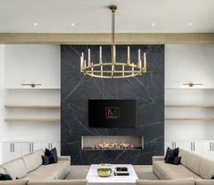 Image is fireplace covered in large-format porcelain, fabricated and installed by Moderno Porcelain Works Luxury Home Fireplace, Modern Fireplace Porcelain, Black Porcelain Fireplace, Modern Fireplace With Built Ins On Both Sides, Porcelain Tile Fireplace Surround, Marble Fireplace Ideas Modern, Porcelain Tile Fireplace Wall, Dekton Fireplace